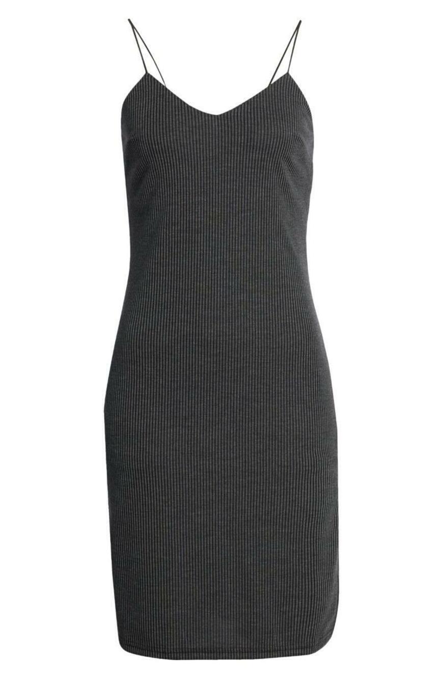 Lira Otis Rib Spaghetti Strap Knit Tank Dress Size Small in Gray NWT